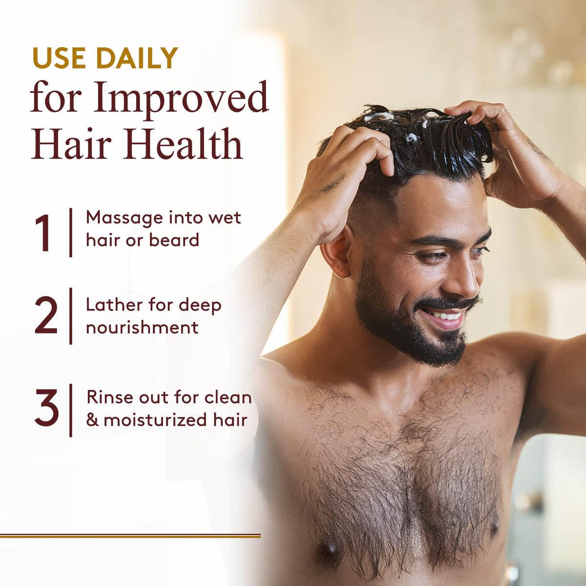 OKAY Men Castor Oil Shampoo packaging highlights natural formula and sulfate-free care.