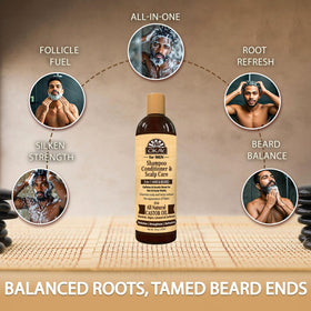 Okay-MEN dandruff treatment application helps calm flaky scalp.