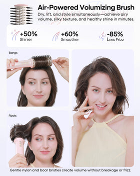 okaydeer 7-in-1 smoothing brush showing potential frizz reduction