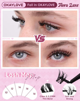 OKAYLOVE DIY lash kit with 132 pcs for customizable styles
