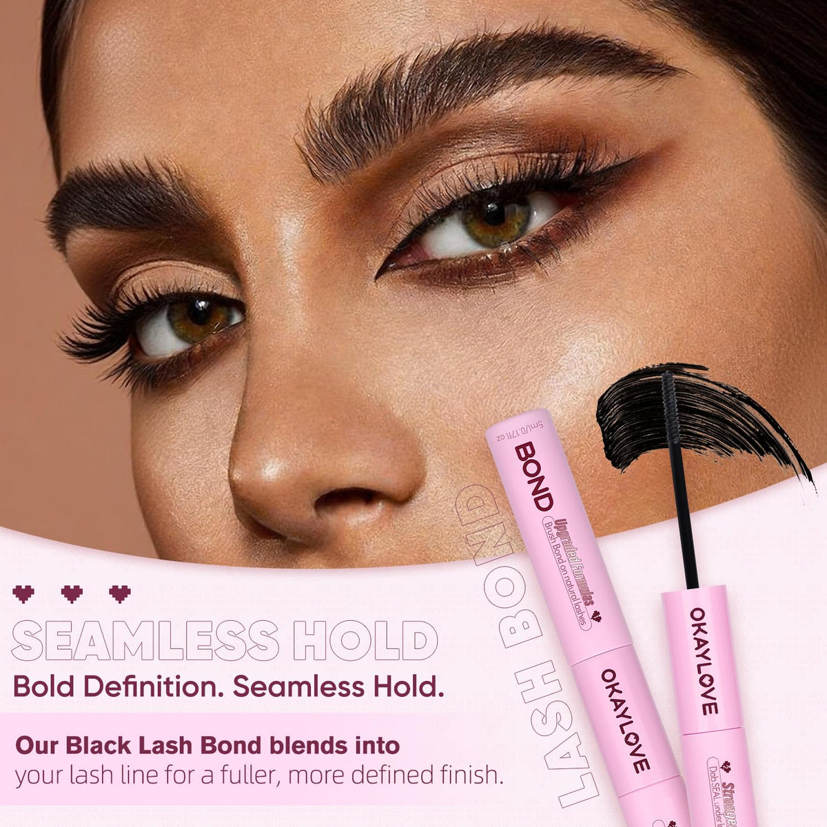 OKAYLOVE Lash Cluster Glue Seal brush detail for even sealing.