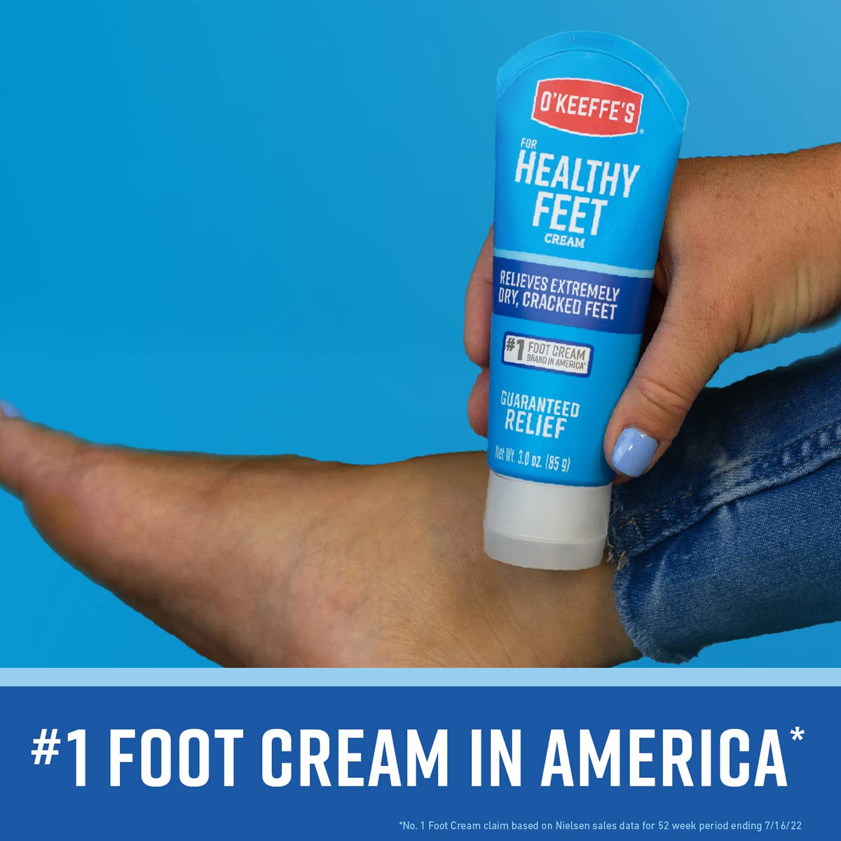 O'Keeffe's daily moisture routine suggests easy, regular care for dry skin.
