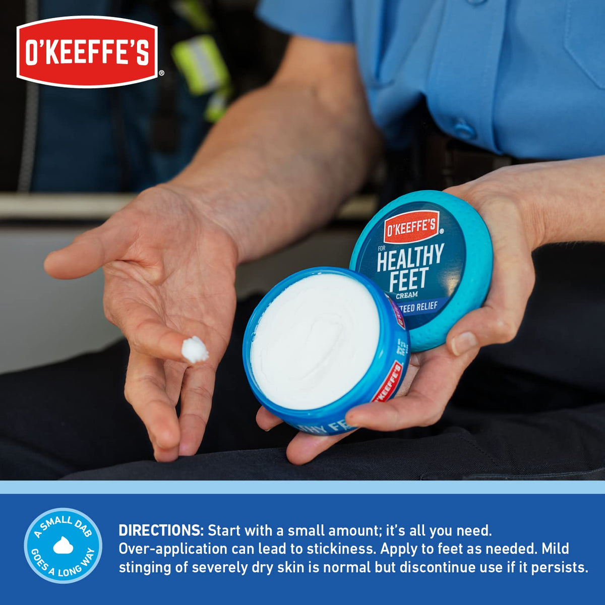 Diabetics-friendly O'Keeffe's Healthy Feet cream for dry skin use.