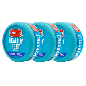 O'Keeffe's Healthy Feet foot cream jar 3-pack showcasing convenient multi-pack moisturizer for dry feet