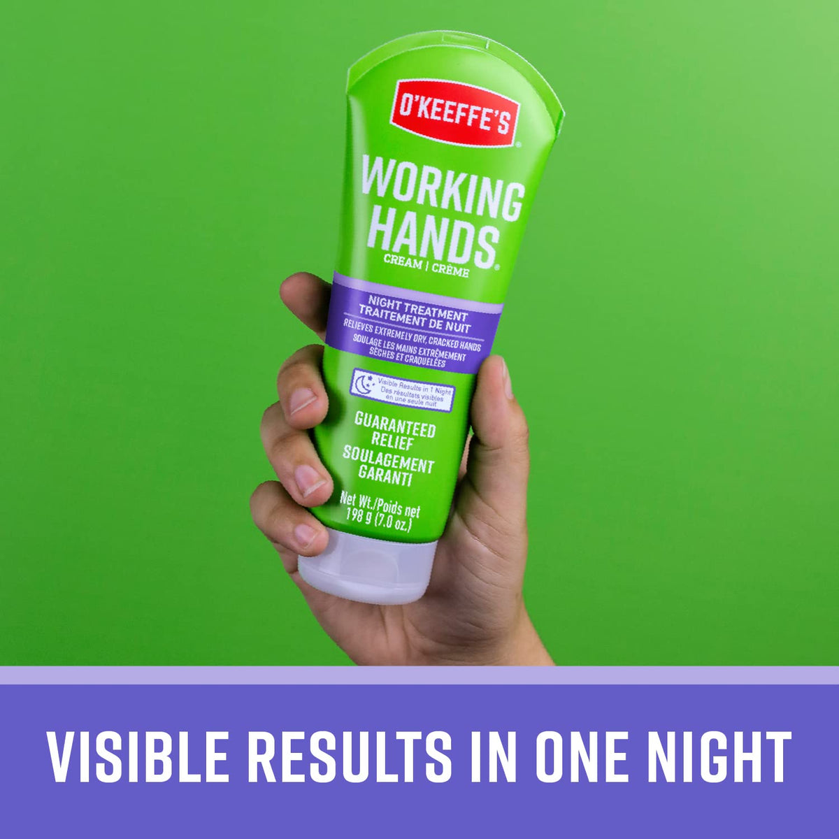 O'Keeffe's Healthy Feet Night Treatment foot cream close-up; rich conditioning.