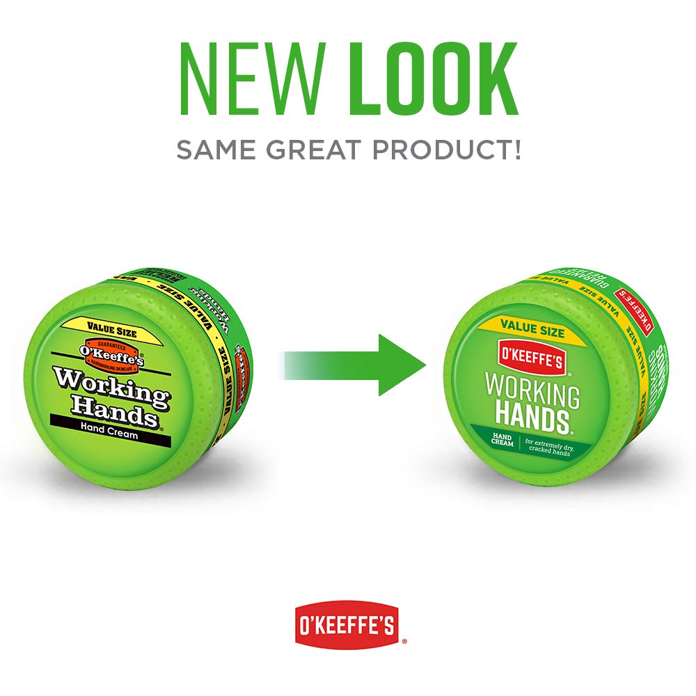 O'Keeffe's Working Hands Cream jar label view: unscented non-greasy daily use