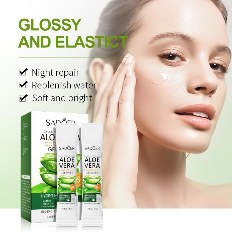 Okerker aloe vera gel 4ml swatch highlighting cooling hydration.