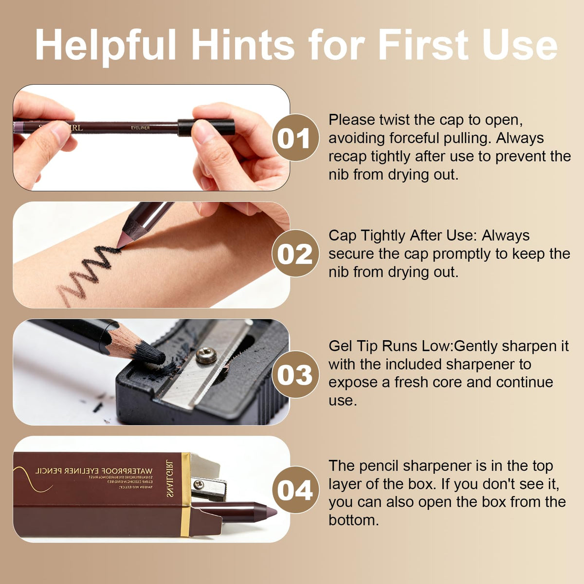 Okerker eyeliner ready for a graceful daily look.