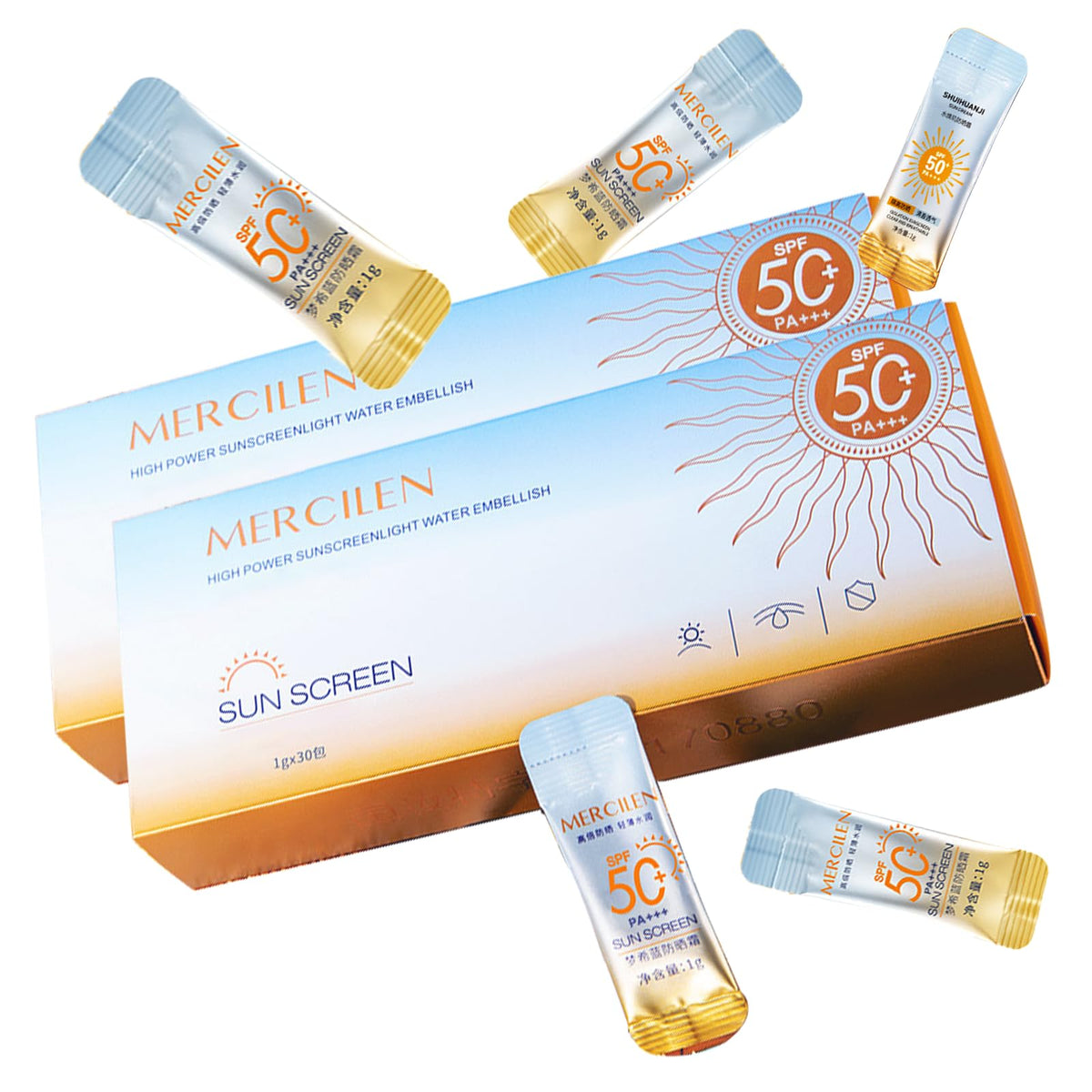 Okerker mini sunscreen tubes in travel pack for on-the-go protection.