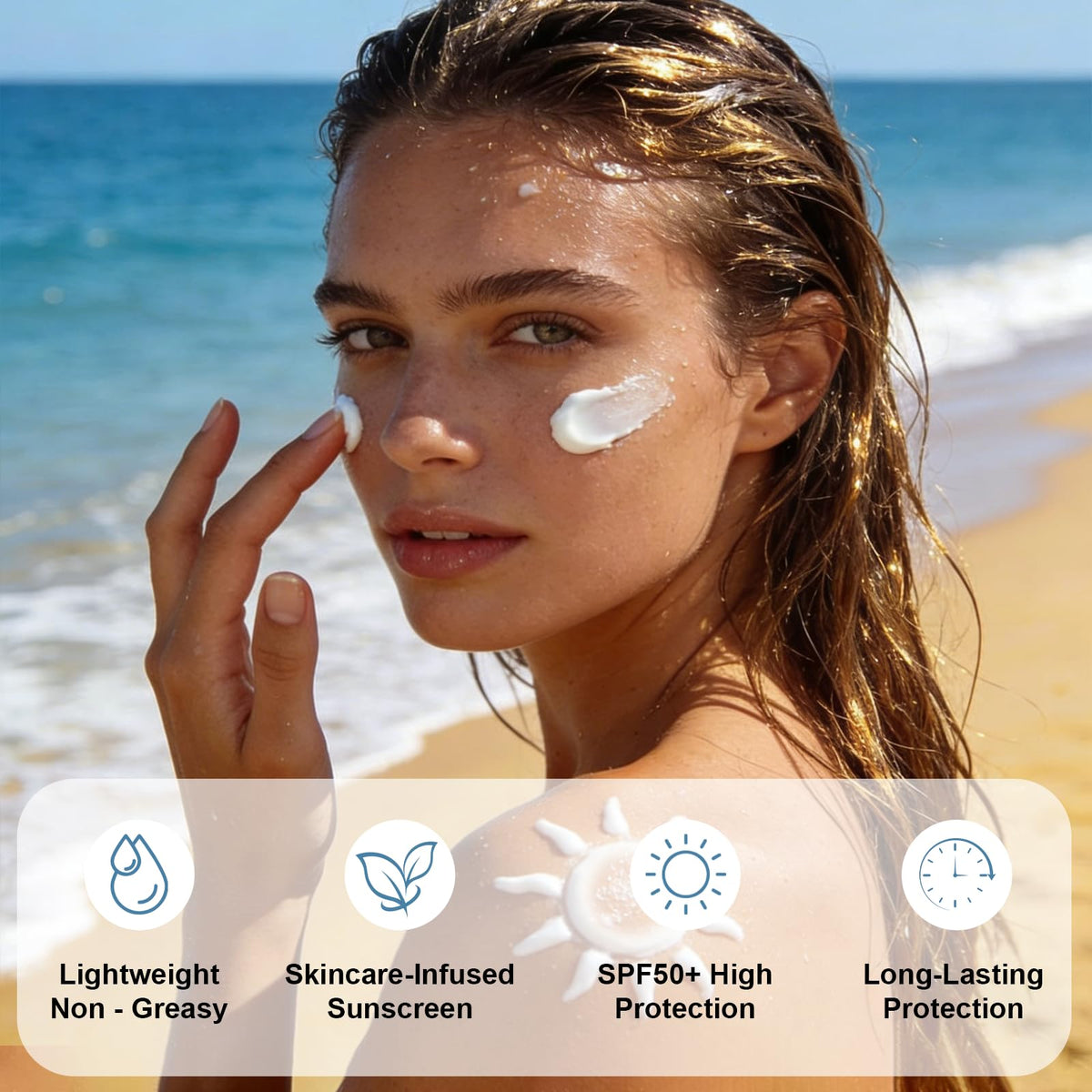 Okerker sunscreen absorbs quickly for a light, non-greasy feel.
