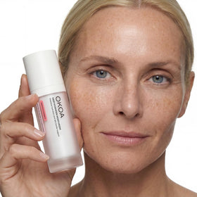 OKOA Skin Deep Hydration Moisturizer nightstand display ready for evening care.