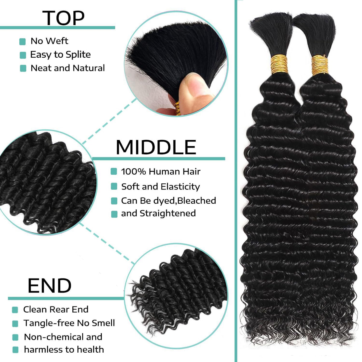 OKVOKV 22-inch braiding hair pack reveals length and fullness for styles.