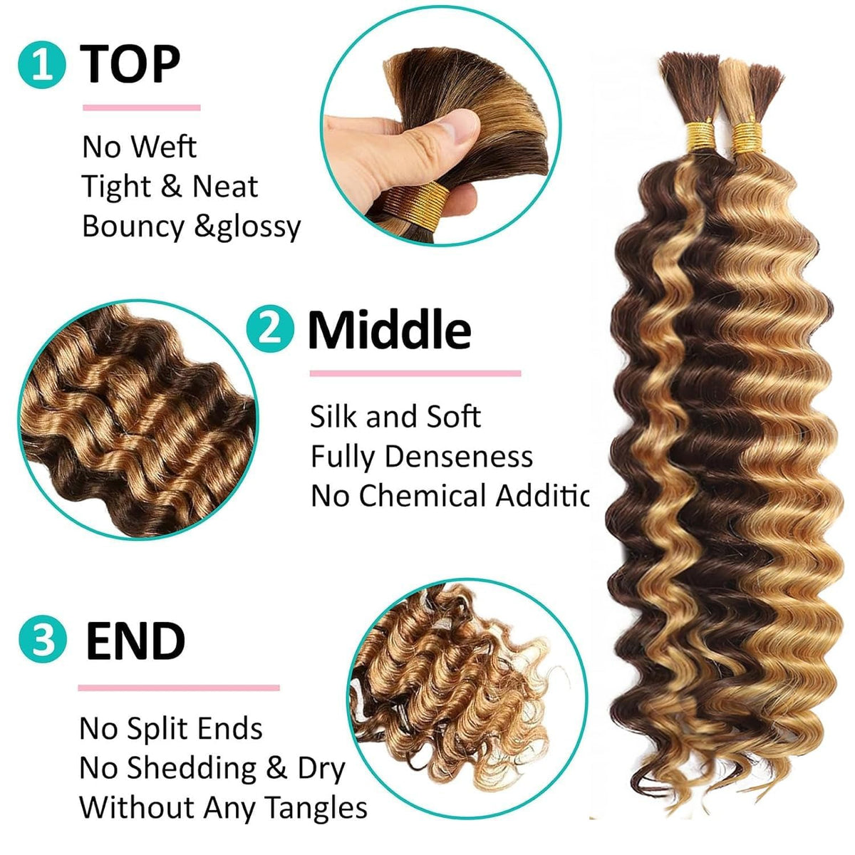 OKVOKV deep wave bundles 110g for versatile braid styles