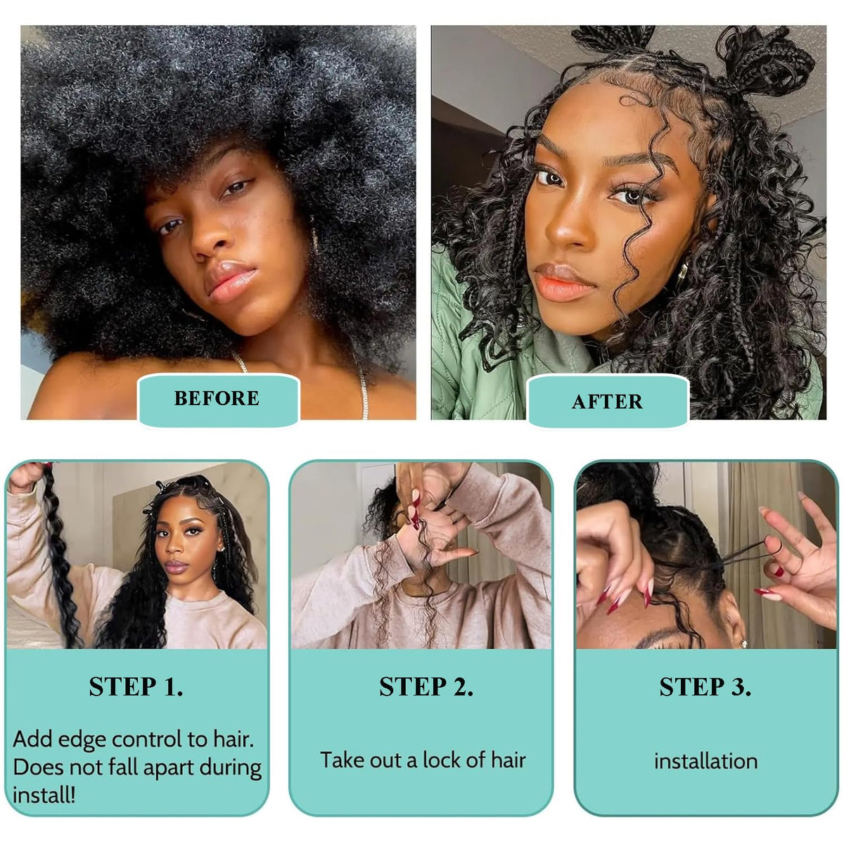 OKVOKV easy curls ready for quick knotless braid styling.