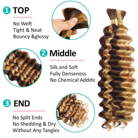OKVOKV water wave bulk braiding hair with no weft for flexible micro braids.