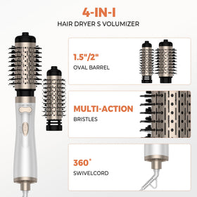 OKWRAP 3-in-1 rotating brush back view showing even heat distribution