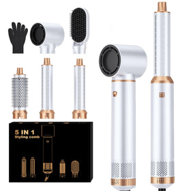 OKWRAP 5-in-1 dryer brush, front view, versatile styling for sleek or voluminous looks.