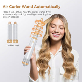 OKWRAP 5-in-1 dryer brush, side view, easy grip for controlled styling on all hair types.