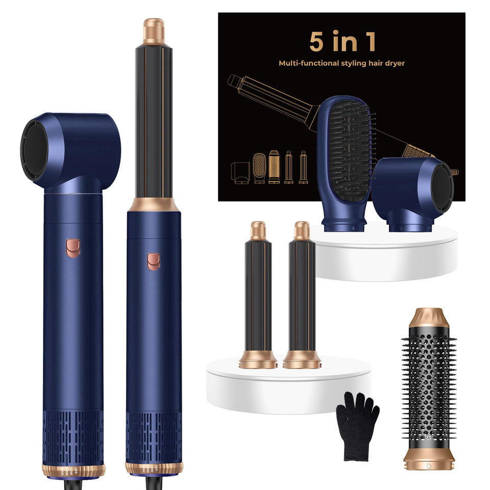 OKWRAP 5-in-1 hair dryer brush full set for versatile at-home styling