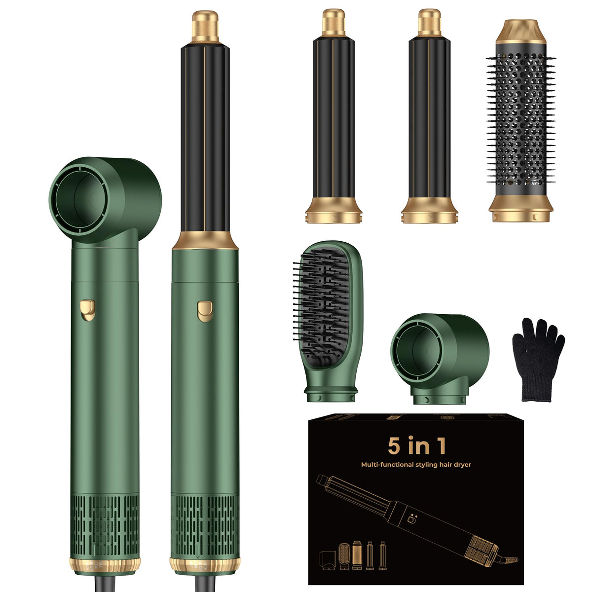 OKWRAP 5-in-1 blow dryer brush set in action for all-in-one drying and volumizing