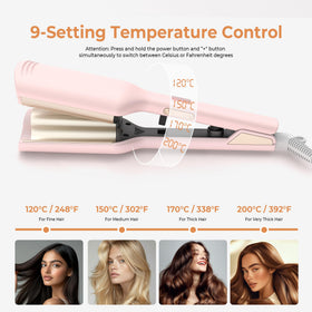 OKWRAP adjustable-temperature pink supports different hair types.