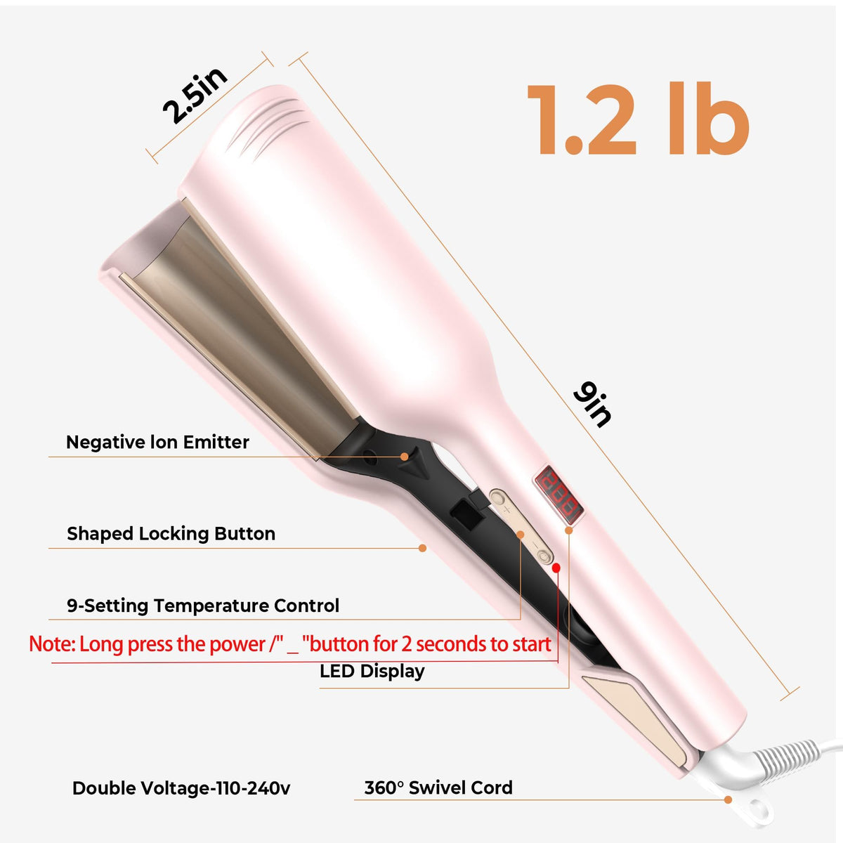 OKWRAP auto shut-off pink adds styling peace of mind.
