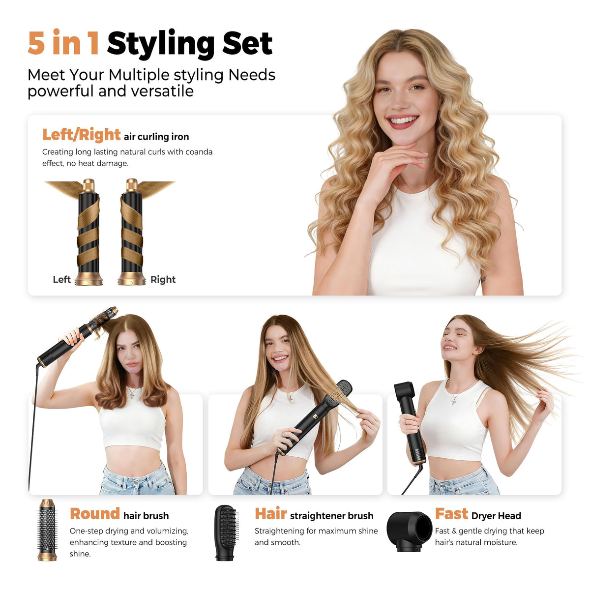 OKWRAP auto-wrap air-curler delivering effortless curls with Coanda wrap.