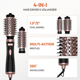 OKWRAP detachable brushes in 1.5 and 2 inches enable curls or straight styles.