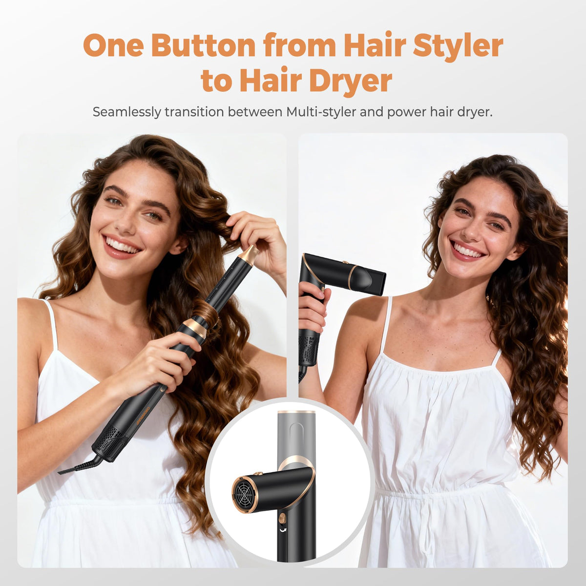 OKWRAP diffuser-hair-dryer-brush evenly distributes heat for gentle drying
