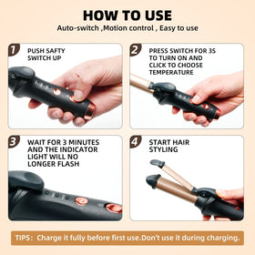 OKWRAP dual-function curler and straightener for versatile looks.