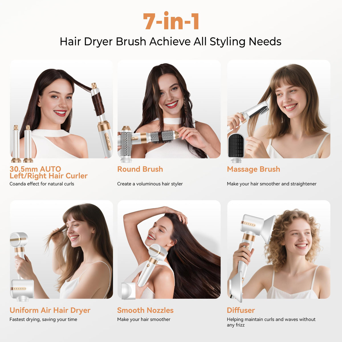 OKWRAP hair dryer brush with diffuser for even drying