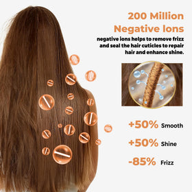 OKWRAP hair-dryer-brush in use delivering a smooth finish.