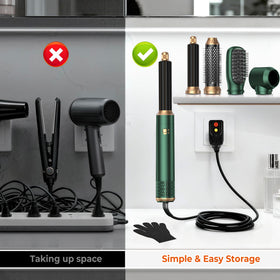 OKWRAP air-curler wrap left attachment for smooth, even curls.