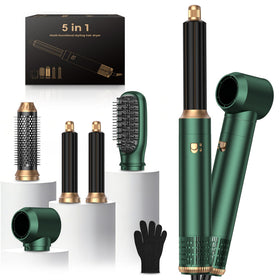 OKWRAP 5-in-1 hair dryer brush set packaging highlights versatile styling options.