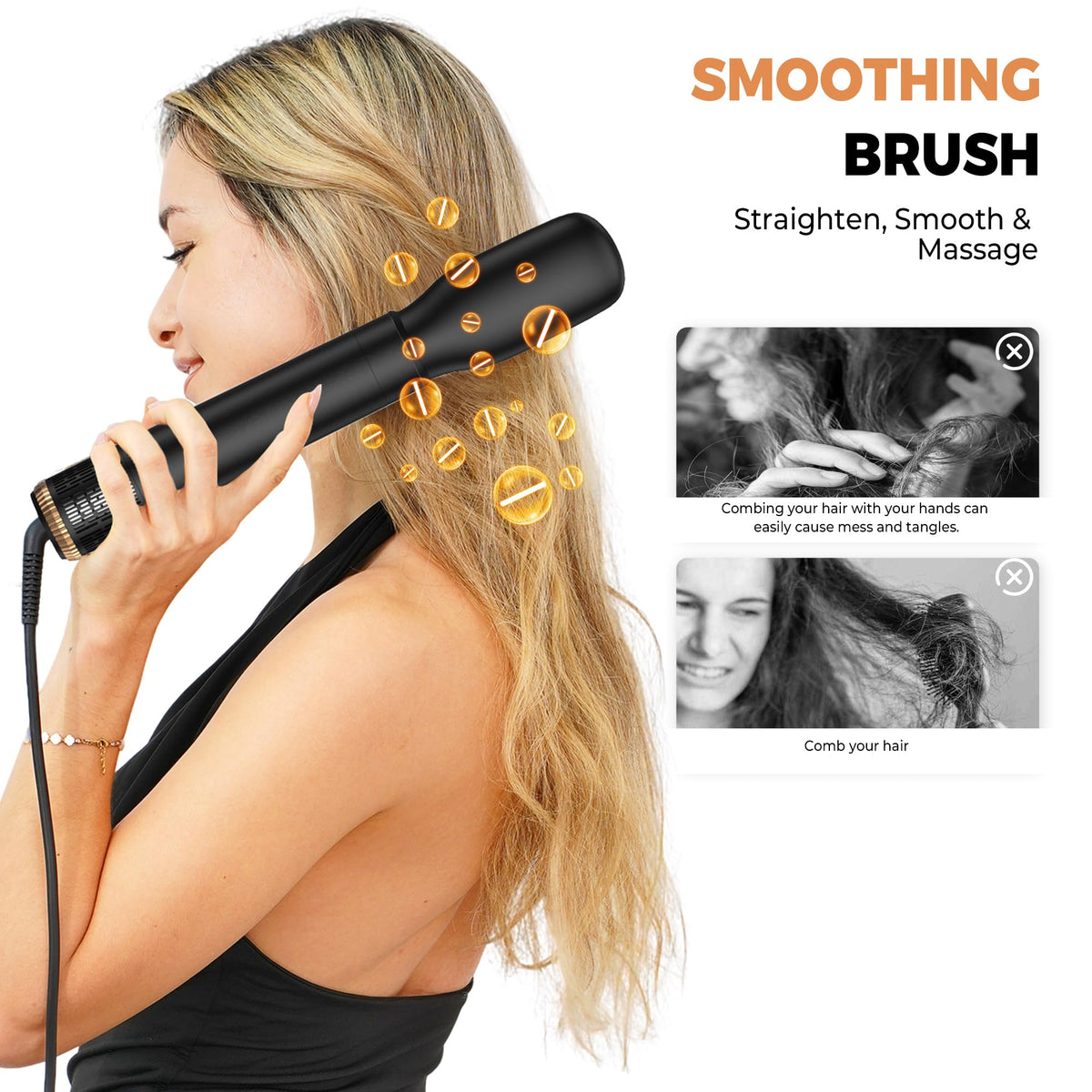 OKWRAP heat and ion care feature for frizz control and moisture retention.