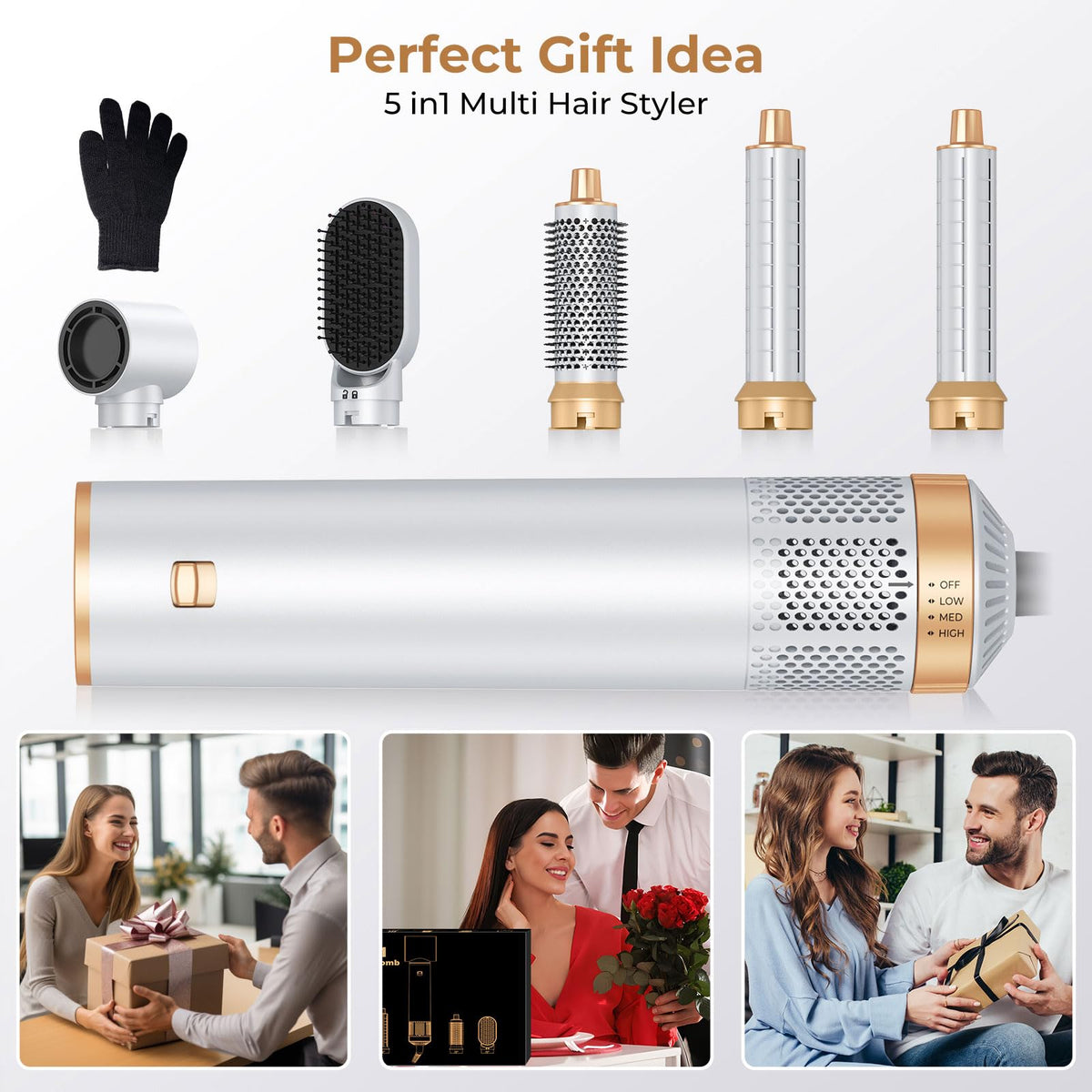OKWRAP ionic dryer brush reduces frizz with 360° heating and negative ions.