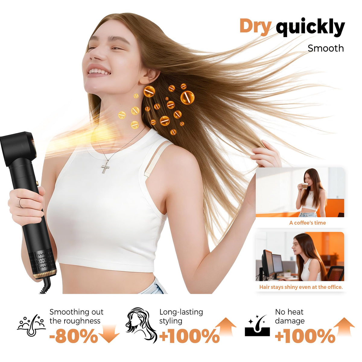 OKWRAP multi-temperature settings suited for different hair types.