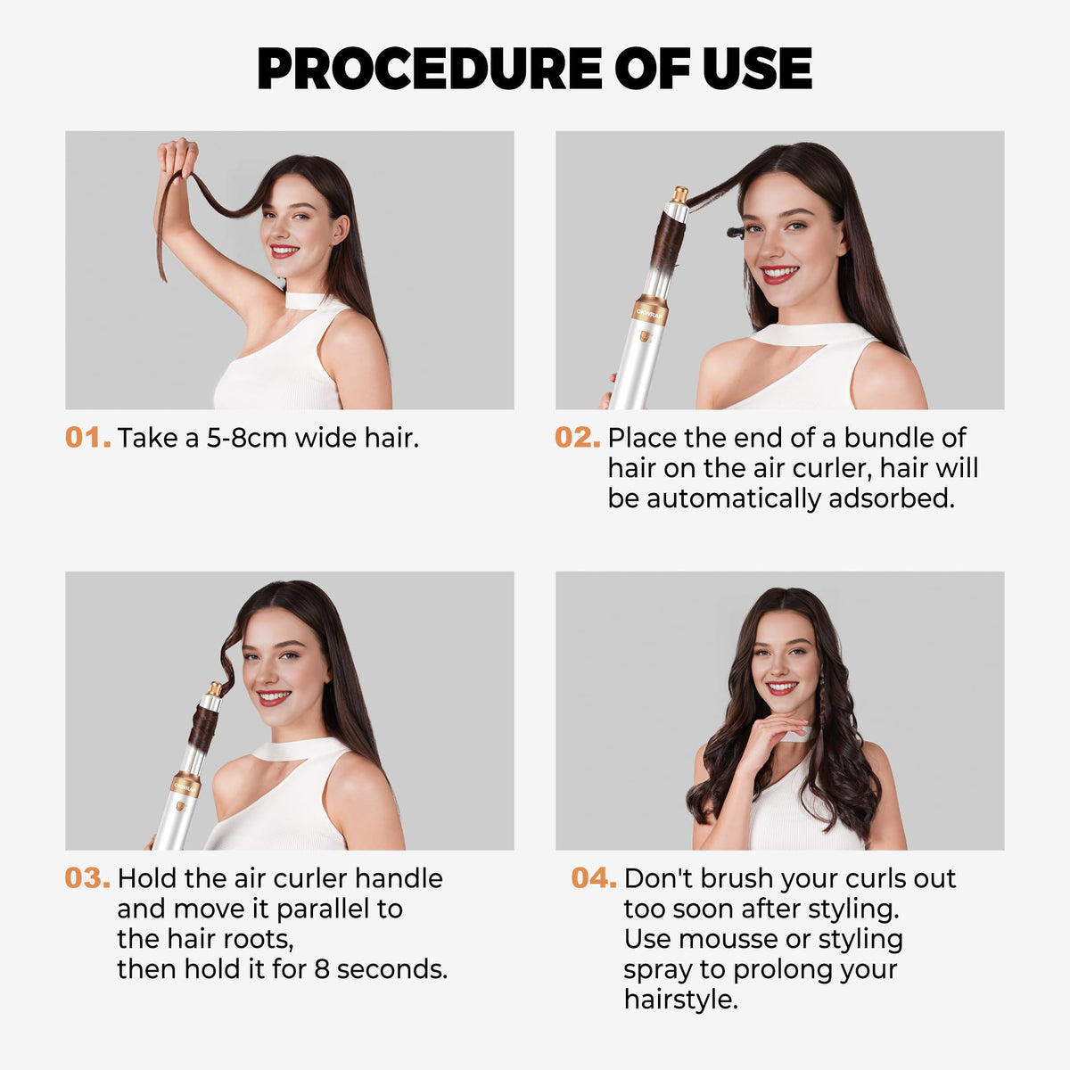 OKWRAP negative ion emission view highlighting frizz reduction and shine