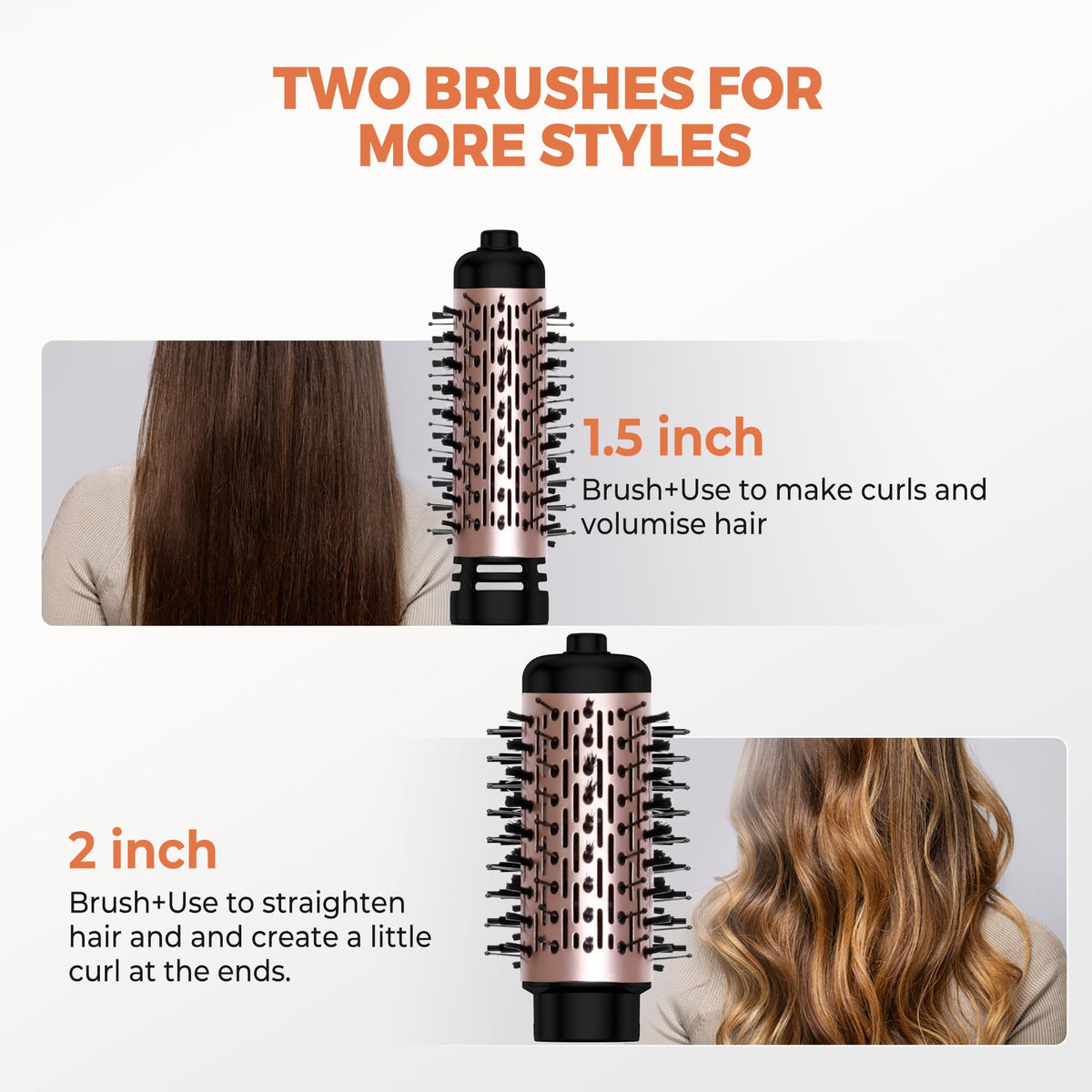 OKWRAP rotating brush 360deg promotes even heat for a smooth blowout.
