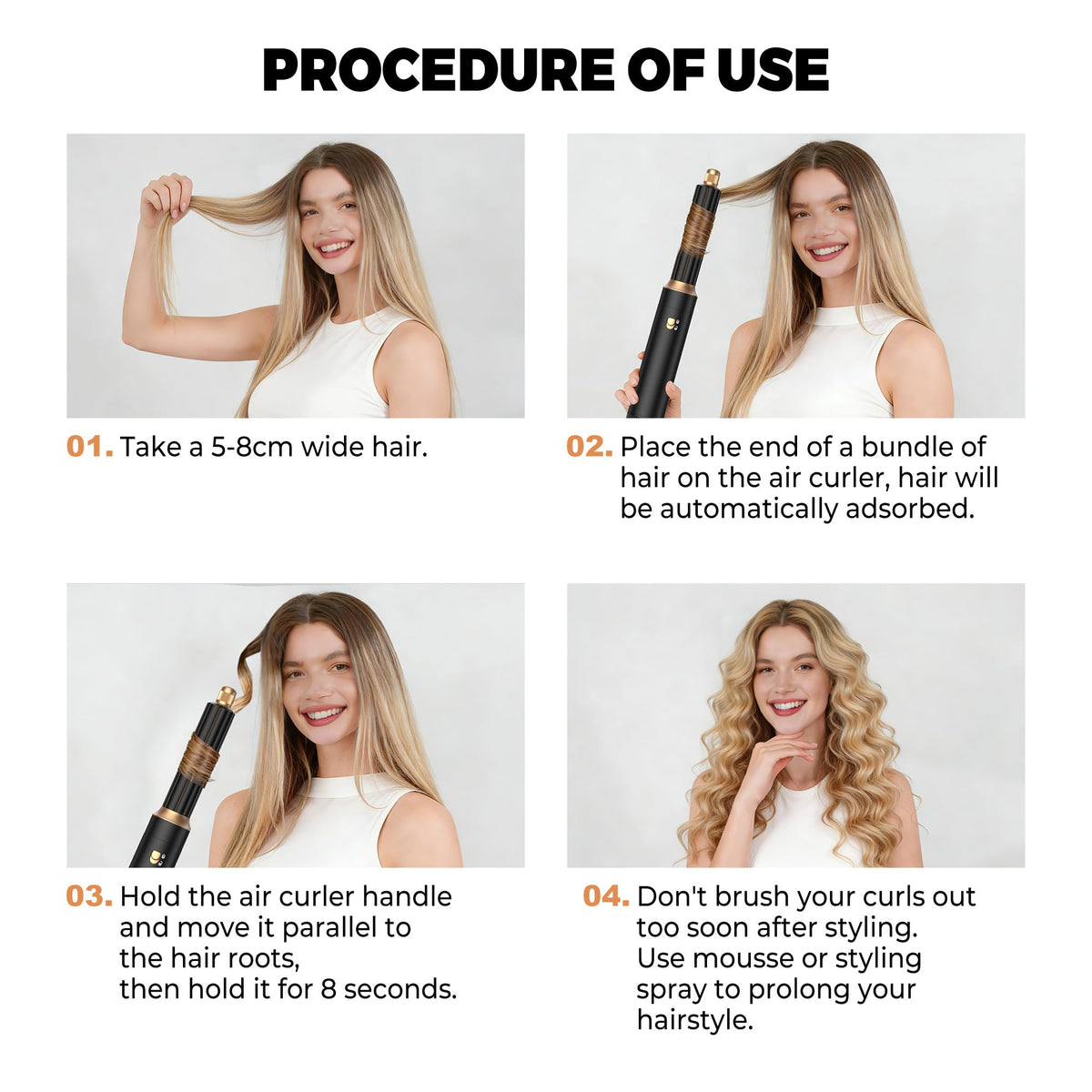 OKWRAP styling tool with ions for shine and reduced frizz.