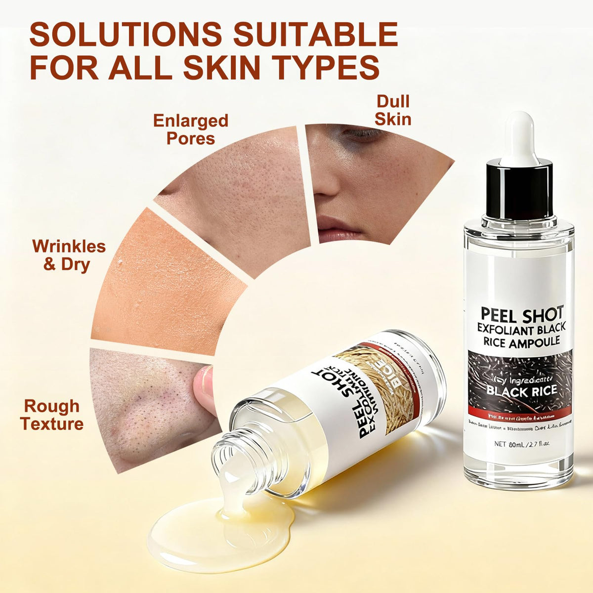 OLACLUK Pore-cleansing exfoliant visual shows smoother, clearer skin texture.