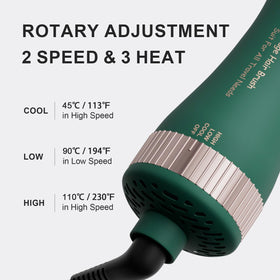 Olaermoso adjustable heat and speed enable tailored styling.