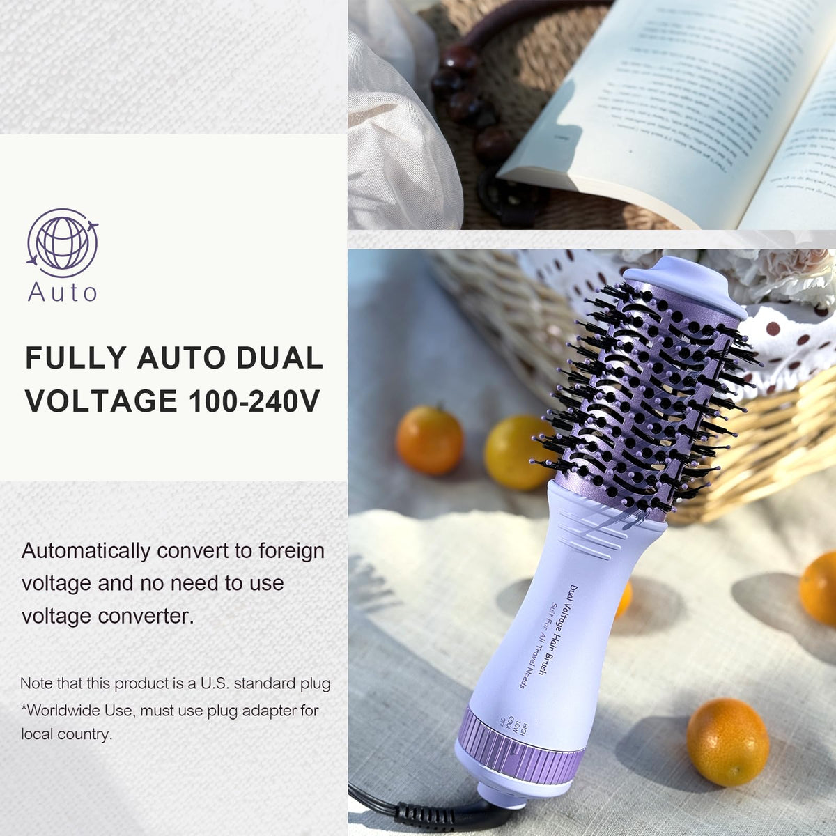 Olaermoso compact hot air brush at 0.88 lbs for portable use