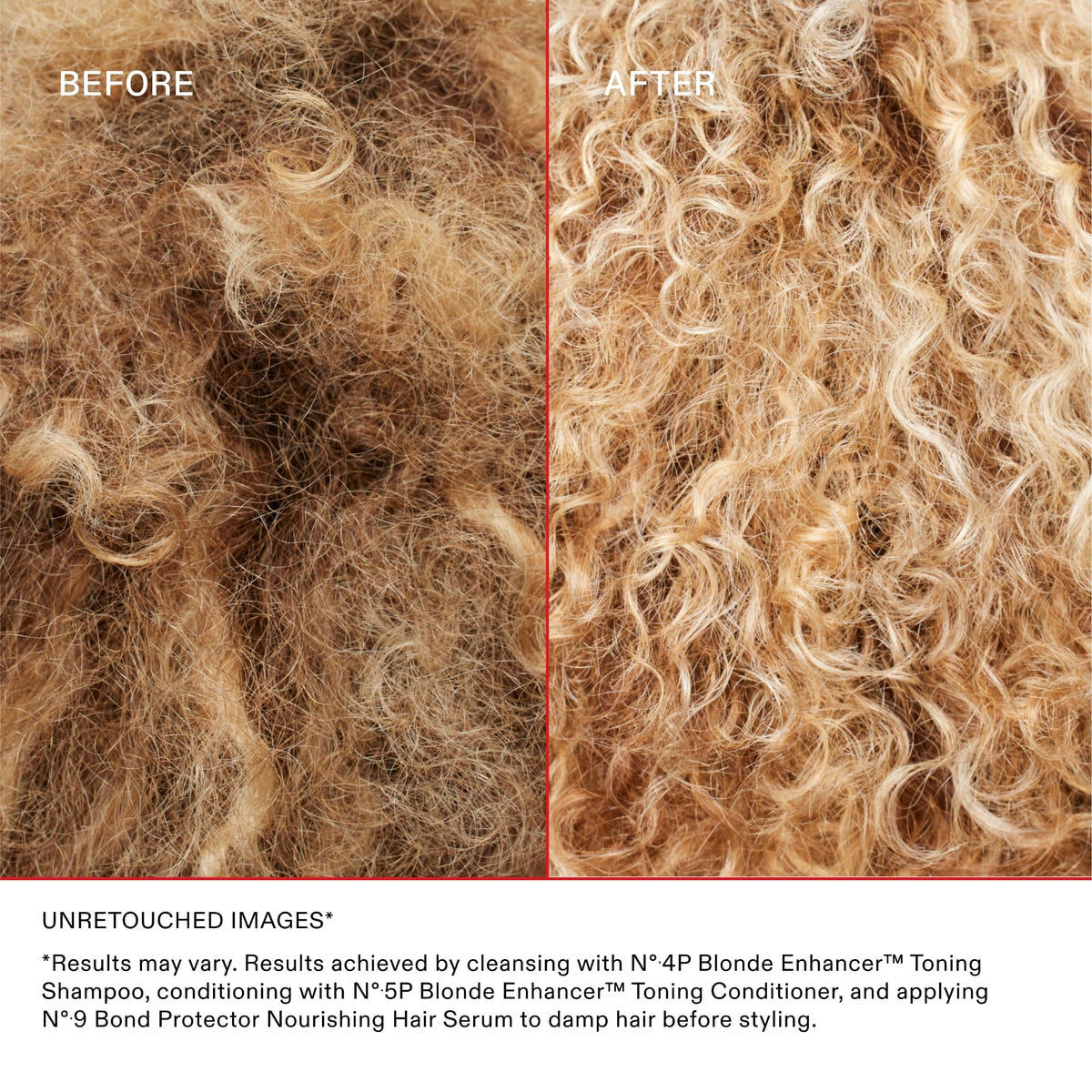 Salon-ready shine from Olaplex Nº.4P tones highlighted hair.