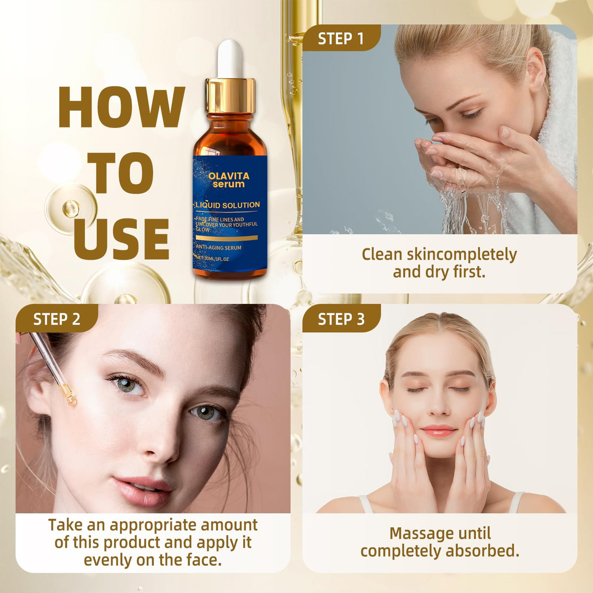 Olavita Serum suitable for all skin types with a gentle feel.