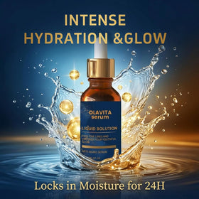 Olavita Liquid Solution Serum pour showing quick absorption and refreshing feel