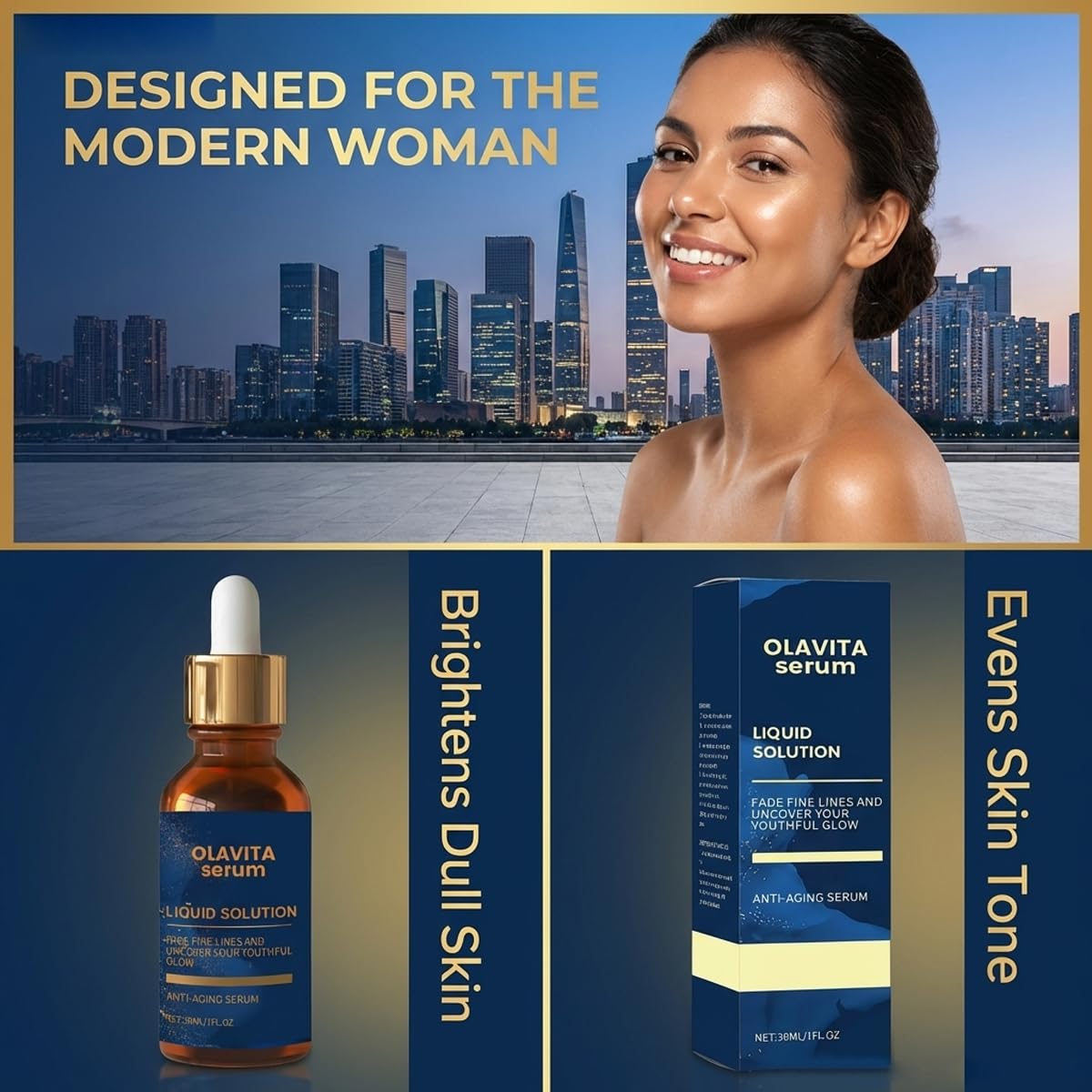 Olavita Liquid Solution Serum texture closeup reveals silky, lightweight consistency