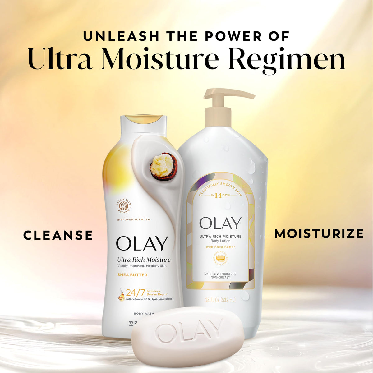 Olay 24-pack packaging on display signals value and convenience.
