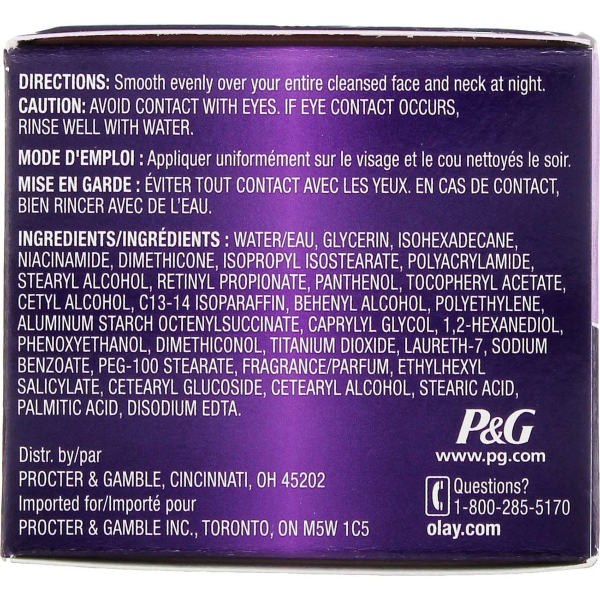 Olay Age Defying Night Cream close-up showing silky texture ready for nightly use.