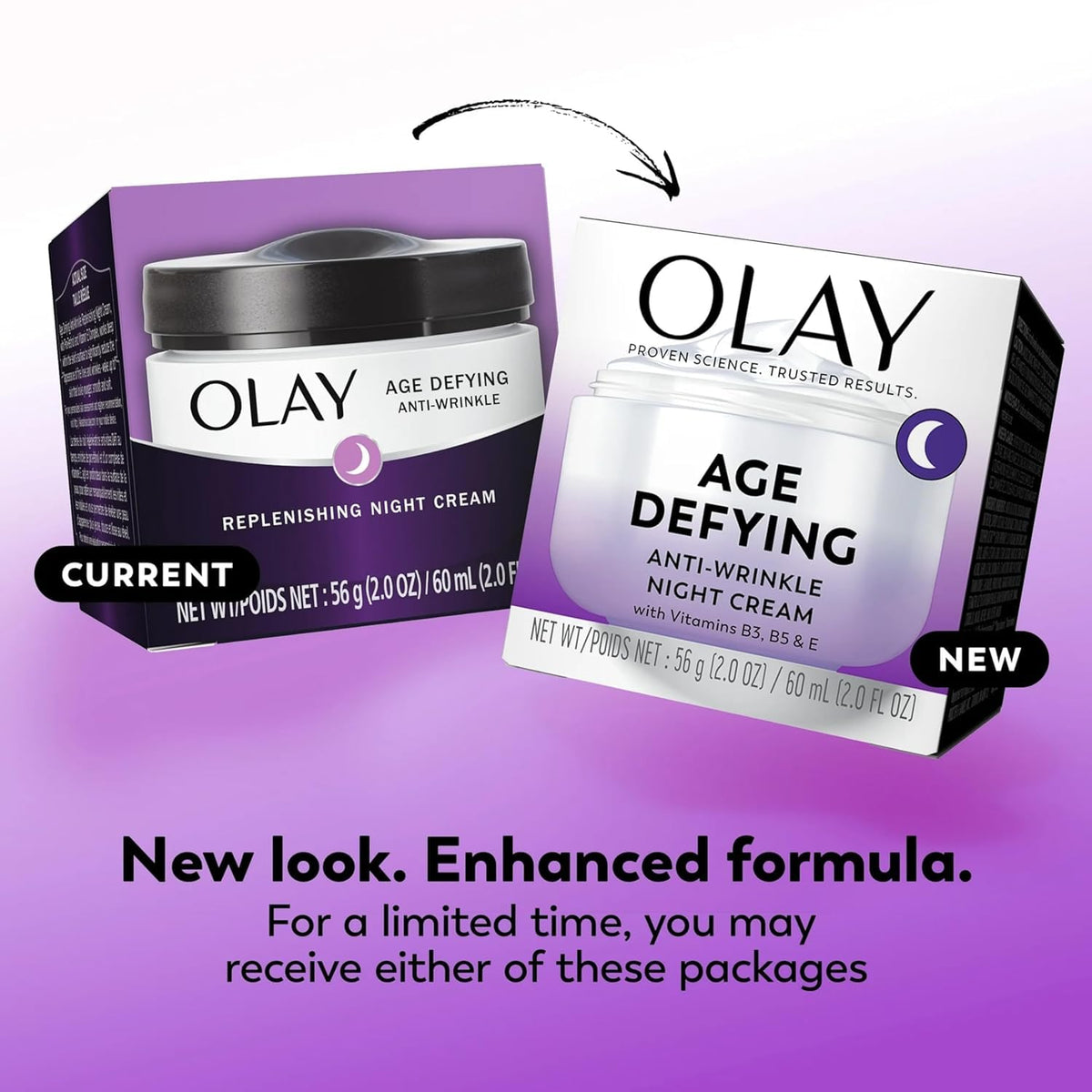 Close-up of Olay Night Cream jar highlighting smooth texture.
